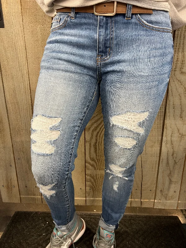 KIKI MID RISE DISTRESSED SKINNY JEAN