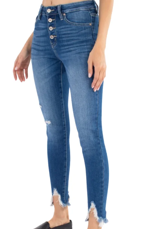 MYA HIGH RISE DISTRESSED SKINNY JEANS BY IVY & CO