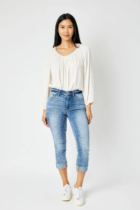 Janie Mid Rise Cuffed Skinny Jean