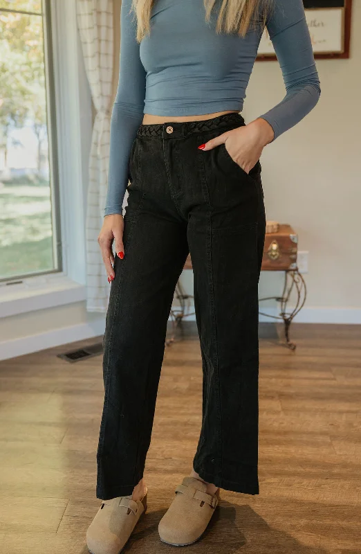 VENICE BRAIDED BLACK JEAN BY IVY & CO