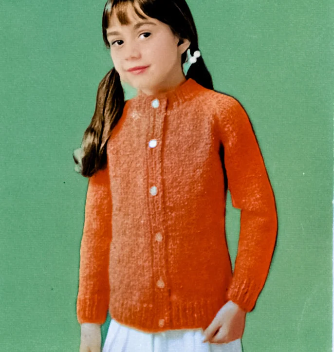 Girls' Round Neck Cardigan Pattern