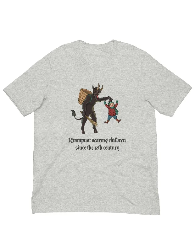 Krampus Scaring Kids T-shirt | Grey