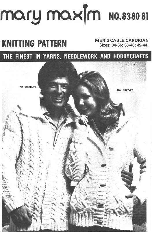 Men's Cable Cardigan Pattern