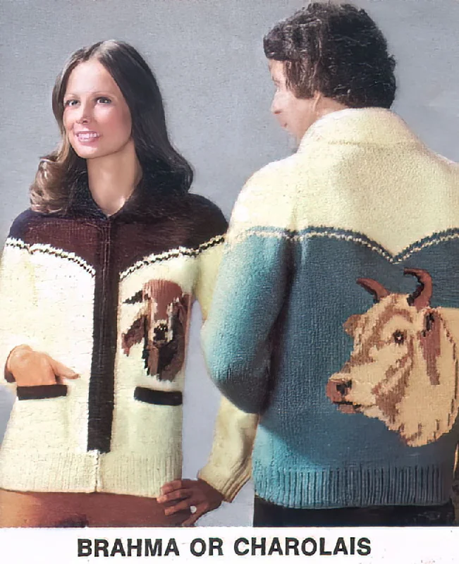 Men's or Ladies' Brahma or Charolais Cardigan Pattern