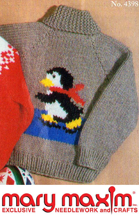 Skating Penguin Cardigan Pattern