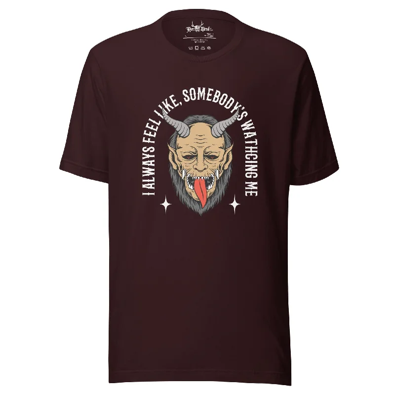 Somebody's Watching Me - Krampus Short Sleeve Tee | Oxblood