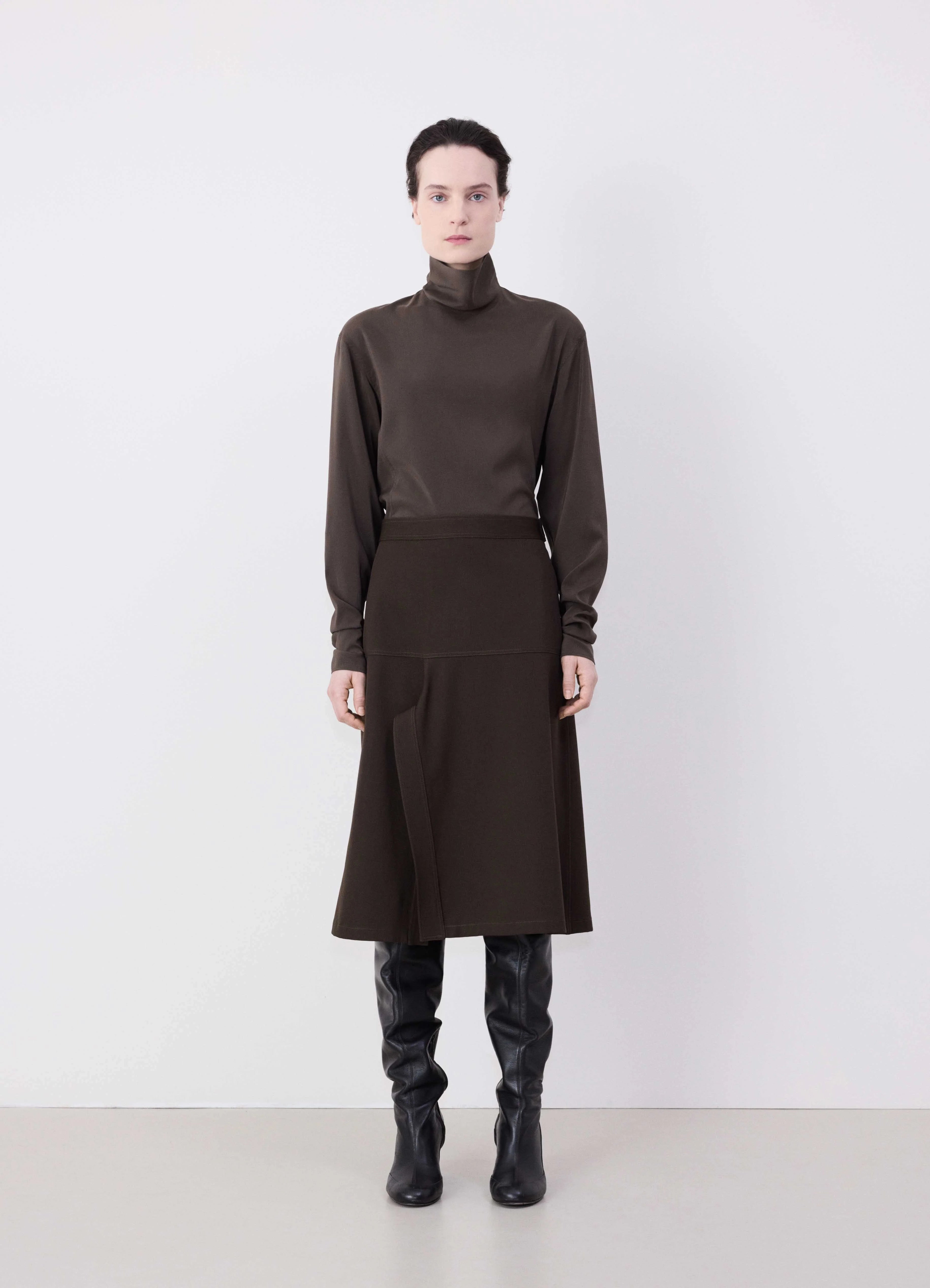 ASYMMETRICAL WRAPOVER SKIRT