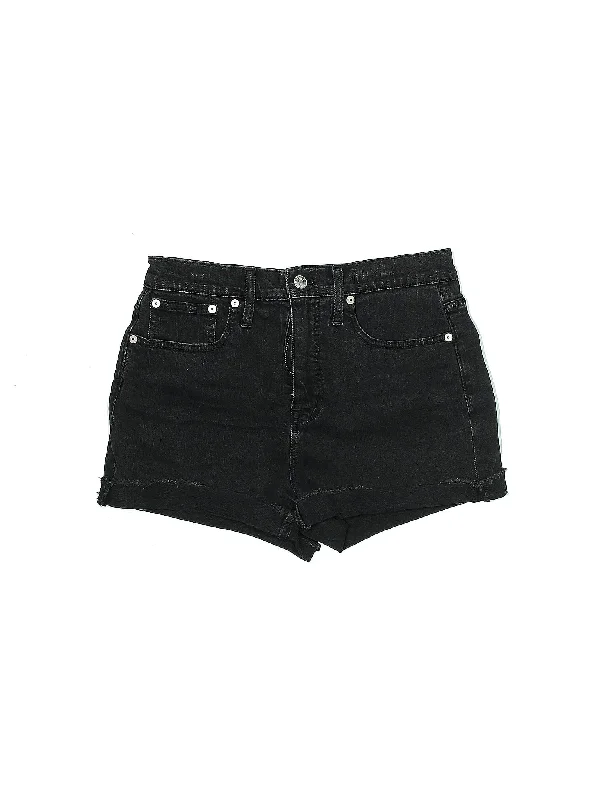 High-Rise Denim Shorts in Dark Wash