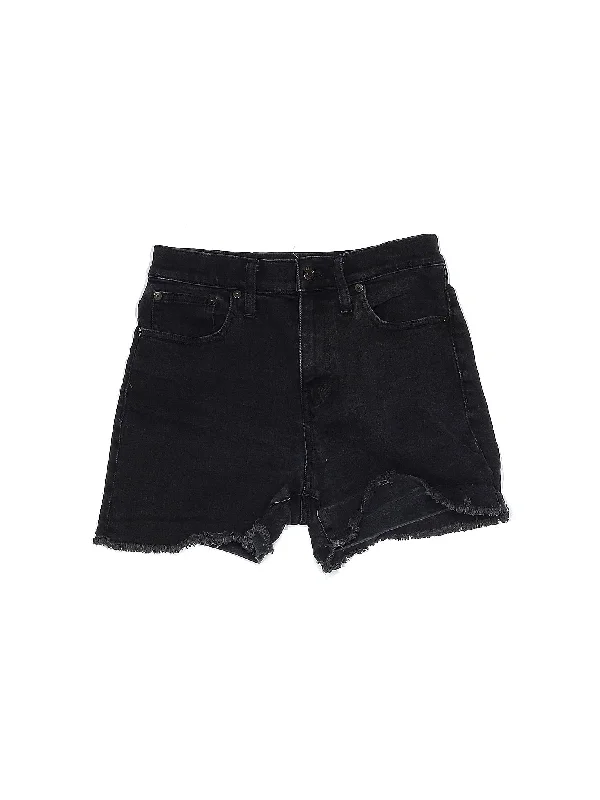 High-Rise Denim Shorts in Dark Wash