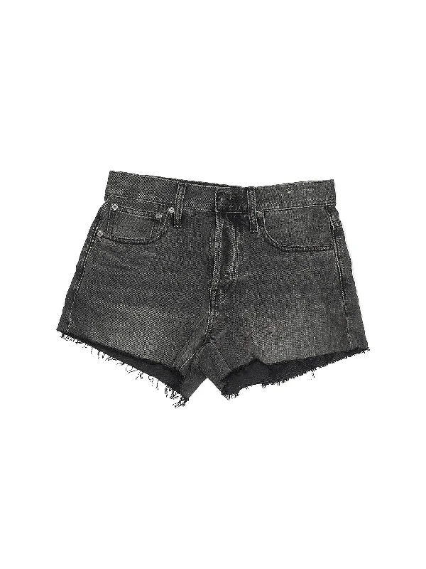 High-Rise Denim Shorts in Dark Wash