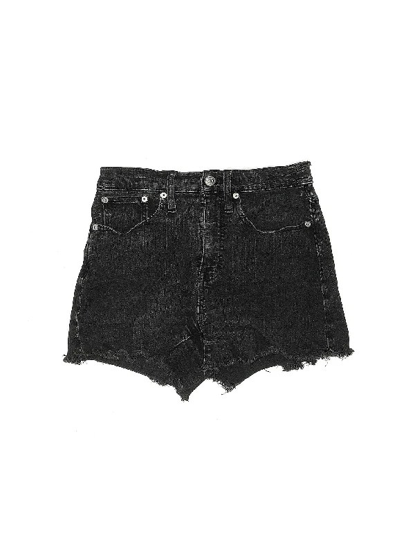 High-Rise Denim Shorts in Dark Wash