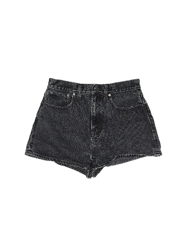 High-Rise Denim Shorts in Dark Wash