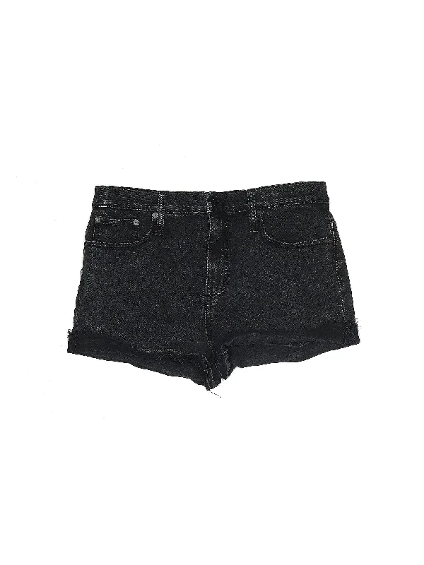 High-Rise Denim Shorts in Dark Wash