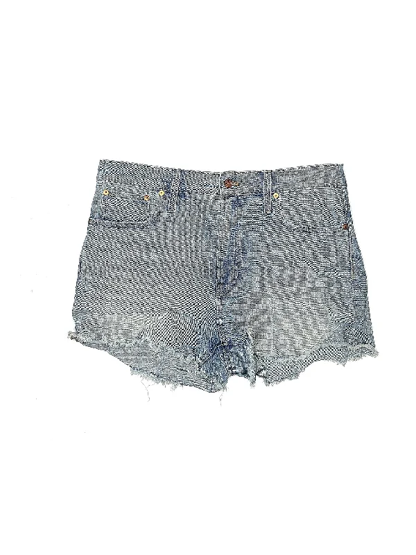 High-Rise Denim Shorts in Light Wash