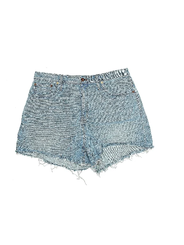 High-Rise Denim Shorts in Light Wash