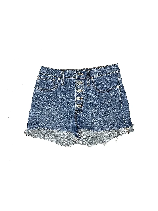 High-Rise Denim Shorts in Medium Wash