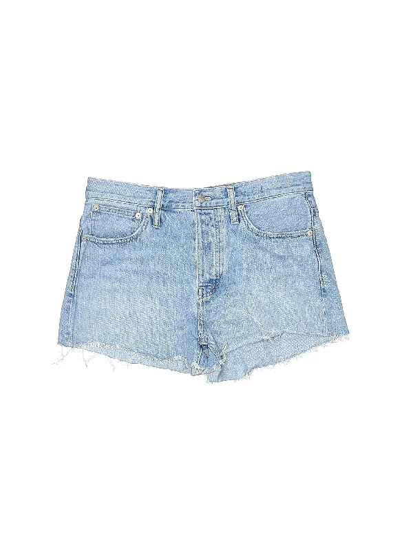 High-Rise Denim Shorts in Medium Wash