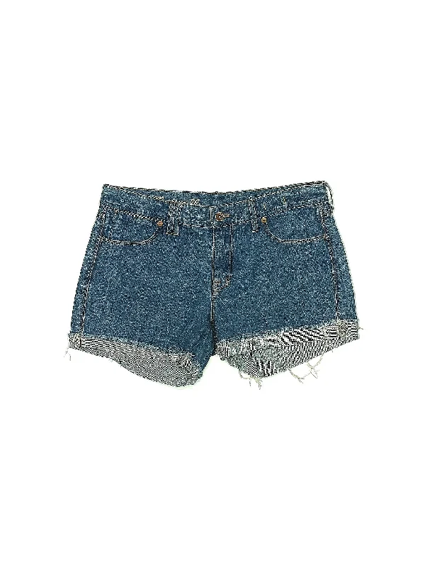 High-Rise Denim Shorts in Medium Wash