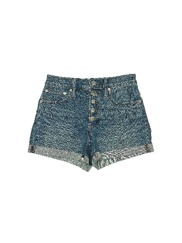 High-Rise Denim Shorts in Medium Wash