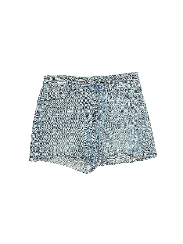 High-Rise Denim Shorts in Medium Wash