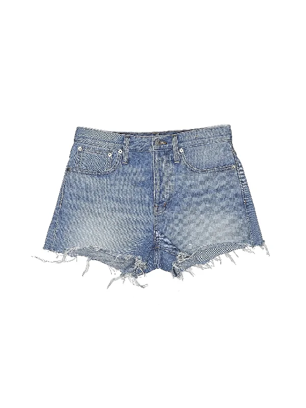 High-Rise Denim Shorts in Medium Wash