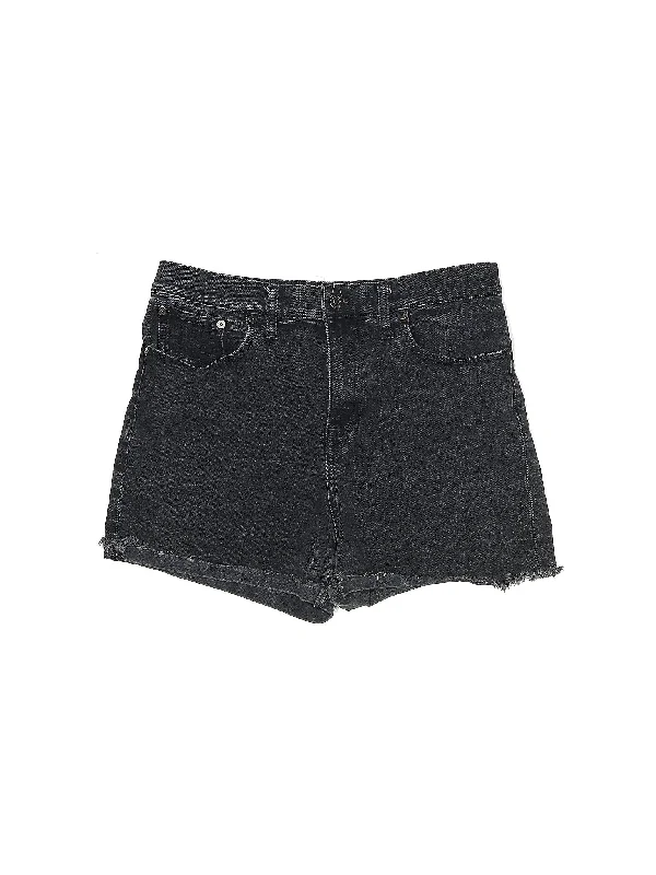 Mid-Rise Denim Shorts in Dark Wash