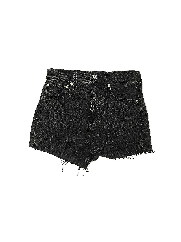 Mid-Rise Denim Shorts in Dark Wash