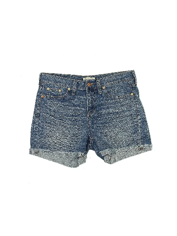 Mid-Rise Denim Shorts in Light Wash