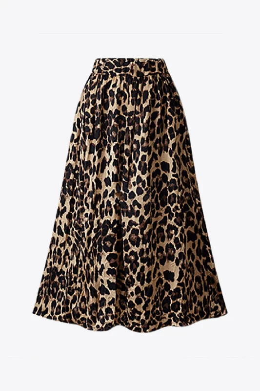 Savanna Elastic-Waist Midi Skirt