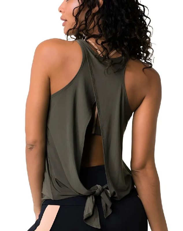 Onzie Hot Yoga 3109 Tie Back Tank S-M-L Sepia