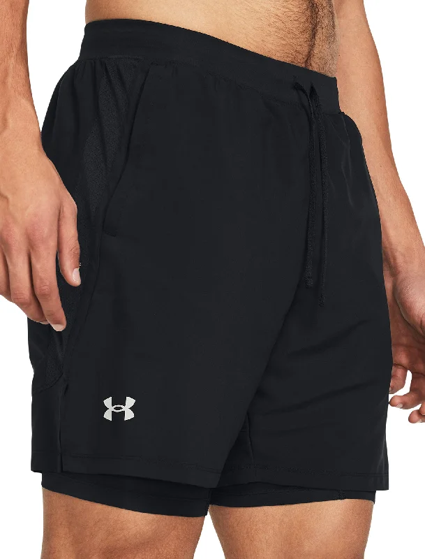 Under Armour Launch 2 In 1 Mens Running Shorts - Black